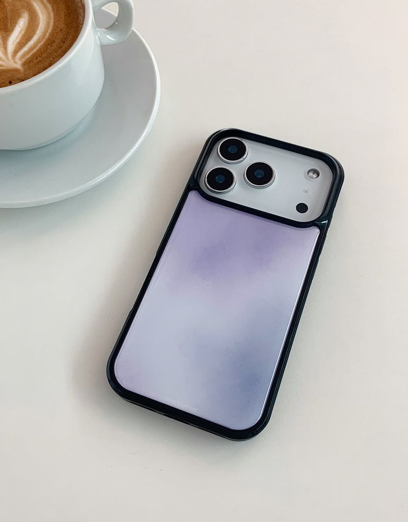 [MADE] ミスティラベンダー ブラック エポキシバンパー iPhoneケース