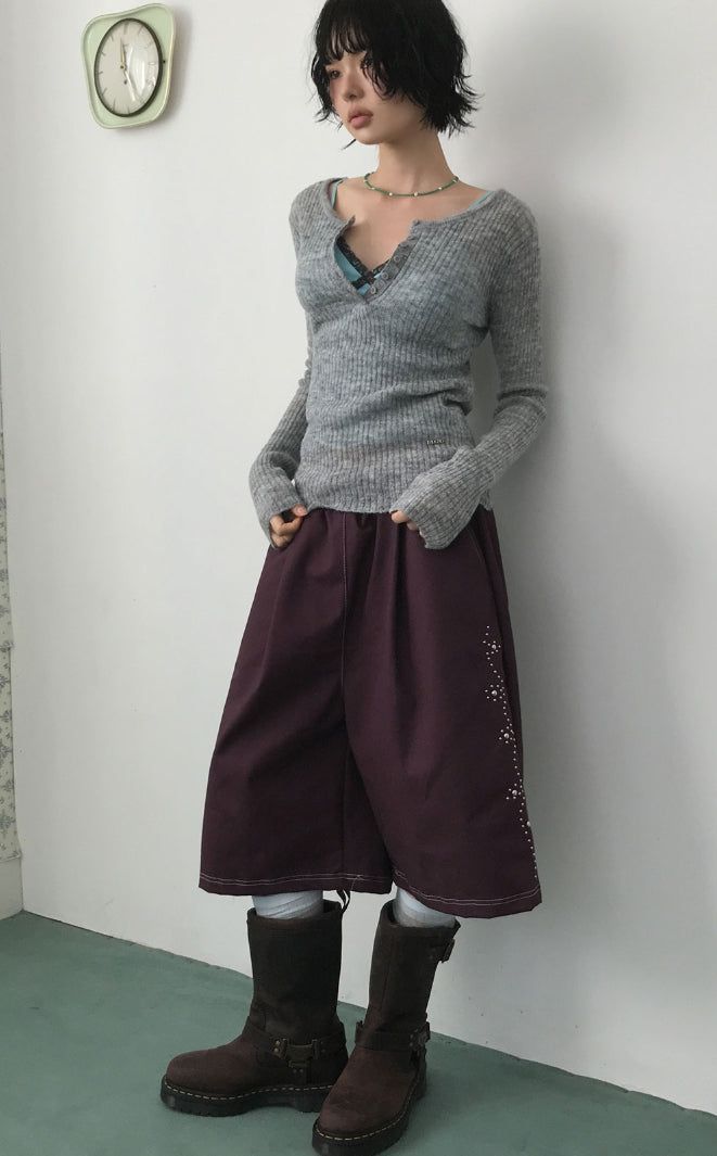 STUD LINE BERMUDA PANTS