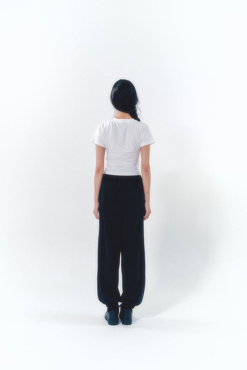 Knee Point Ribbon Jogger Pants Black