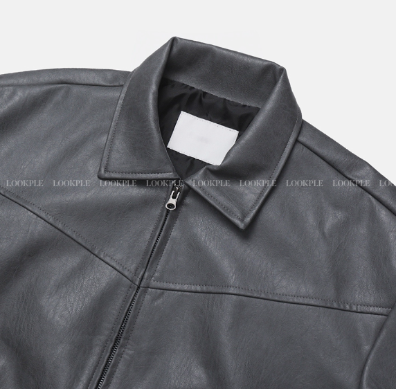 Waini Crack Two-Way Semi-Over Leather Jacket