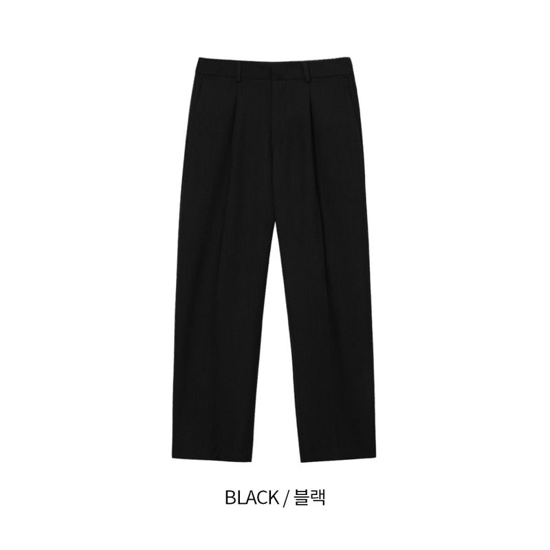 Dot Back-Bend One Tuck Semi-Wide Slacks (4 colors)