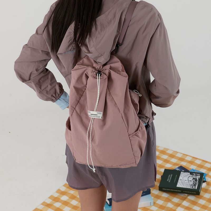 ID パッカブル ストリング バックパック 18L / ダスティピンク
