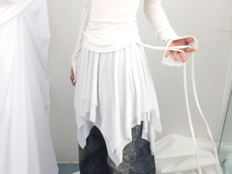 ribbonline wave skirt