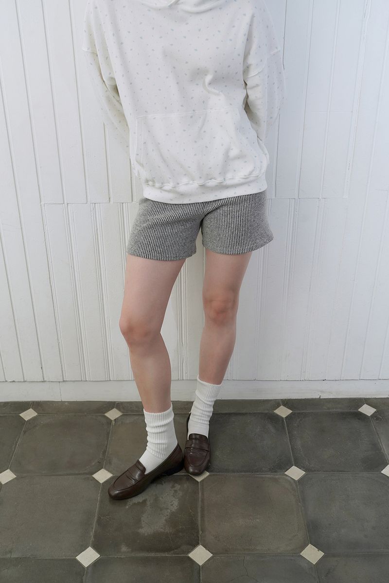 Floral waffle hoodie_ivory