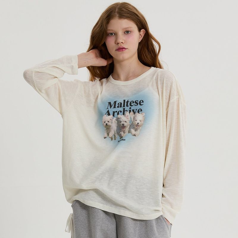 Maltese archive see-through knit