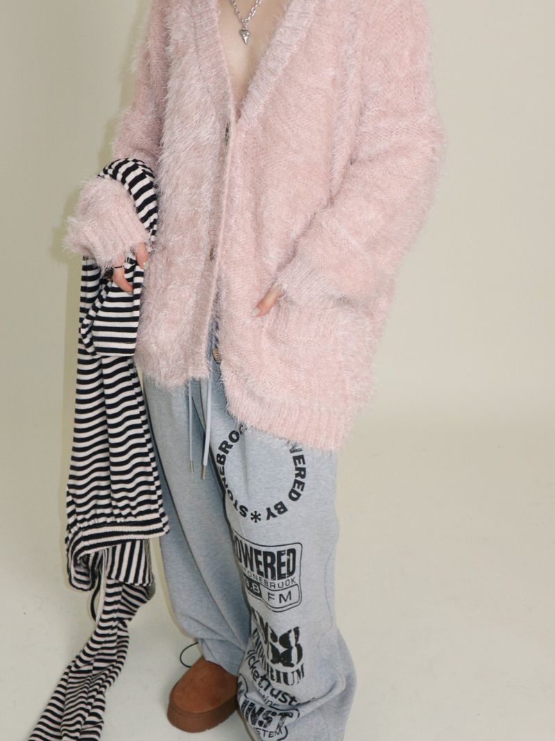 Featheryan Rouge Long Angora Cardigan
