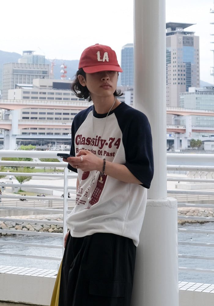 SEMIKAJI(セミカジ)の「XX Raglan Printing Kint 1/2 T(Tops)」