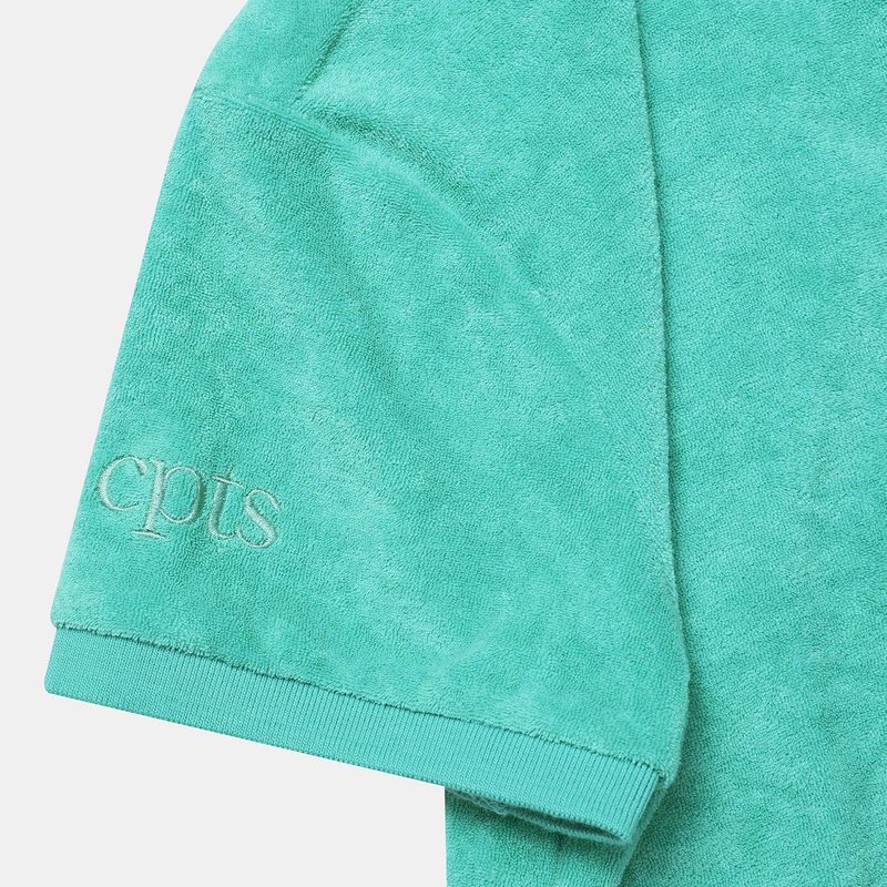 LIGHT TERRY POLO SETS_TIFFANY GREEN