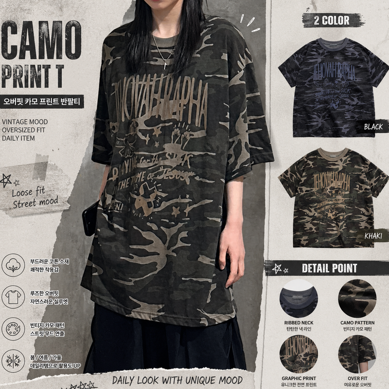 PEARCLAN（ペアクラン）の「camo graphic t-shirt（Tops）」