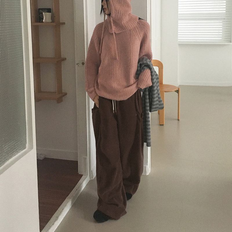 Pingti Side Snap Fleece Wide Pants