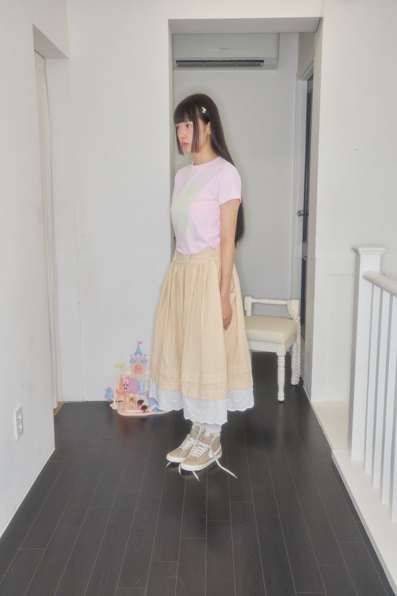 BONO POCKET GINGHAM SKIRT (CREAM)