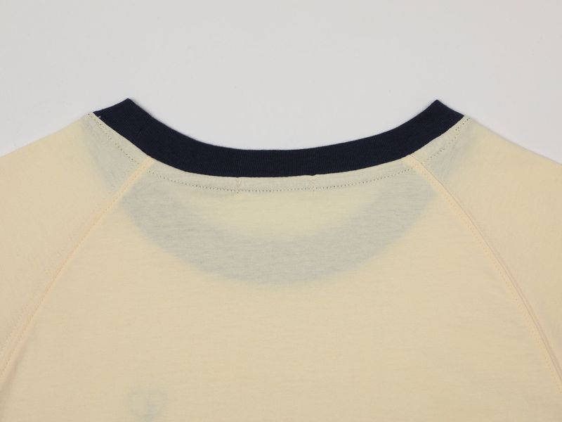CONTRAST REGLAN CROP T-SHIRT (YELLOW)