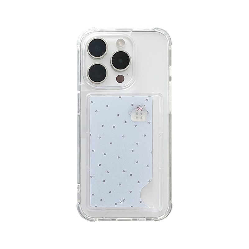 LOVD（ラブド）の「[MADE] リボンコテージスマホケース ブルー (クリアポケット)（スマホグッズ/小物）」