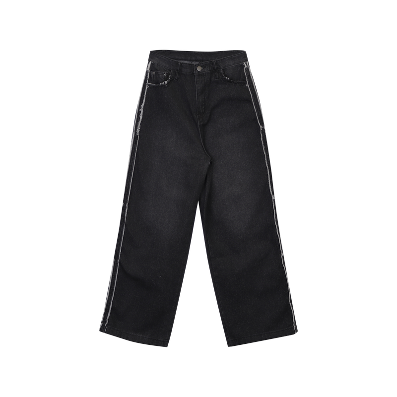 FRINGE DENIM PANTS