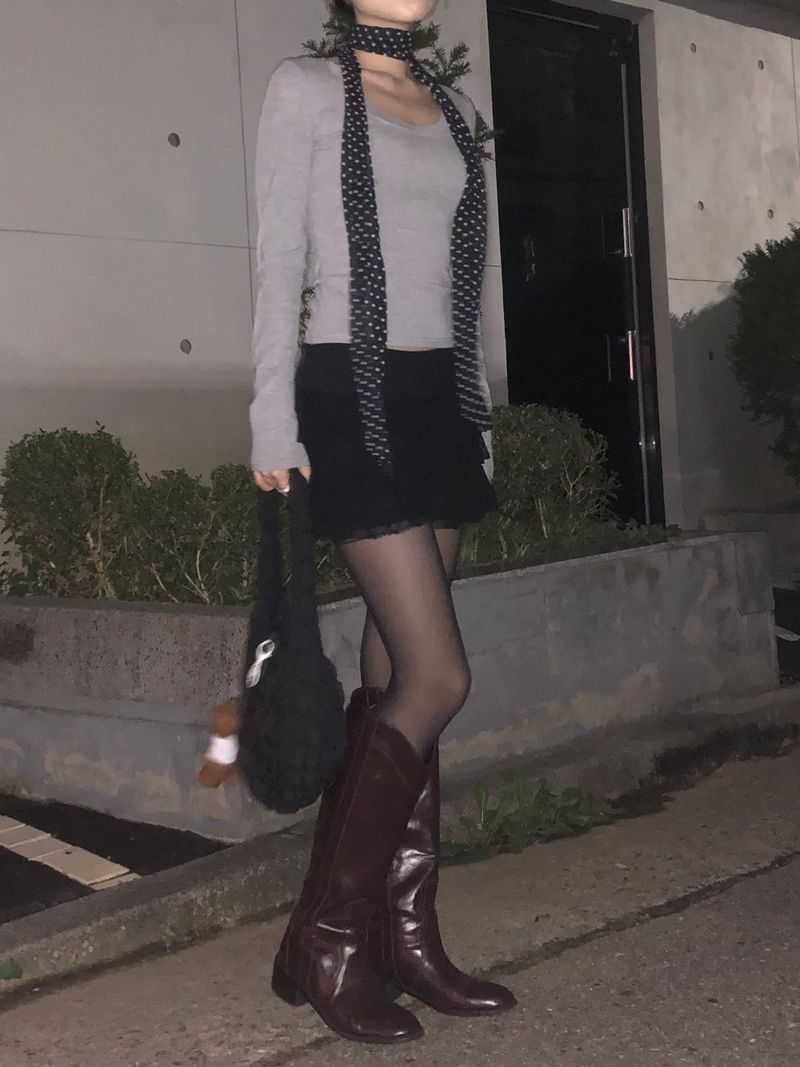 Dot Scarf Set T-Shirt (2colors)