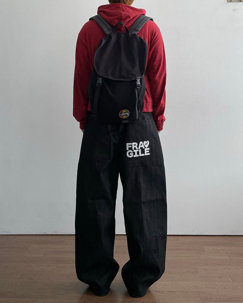 Hash Lettering Denim Pants