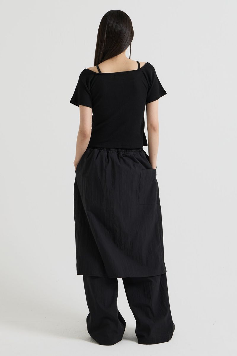 Sleeveless layered top, Black