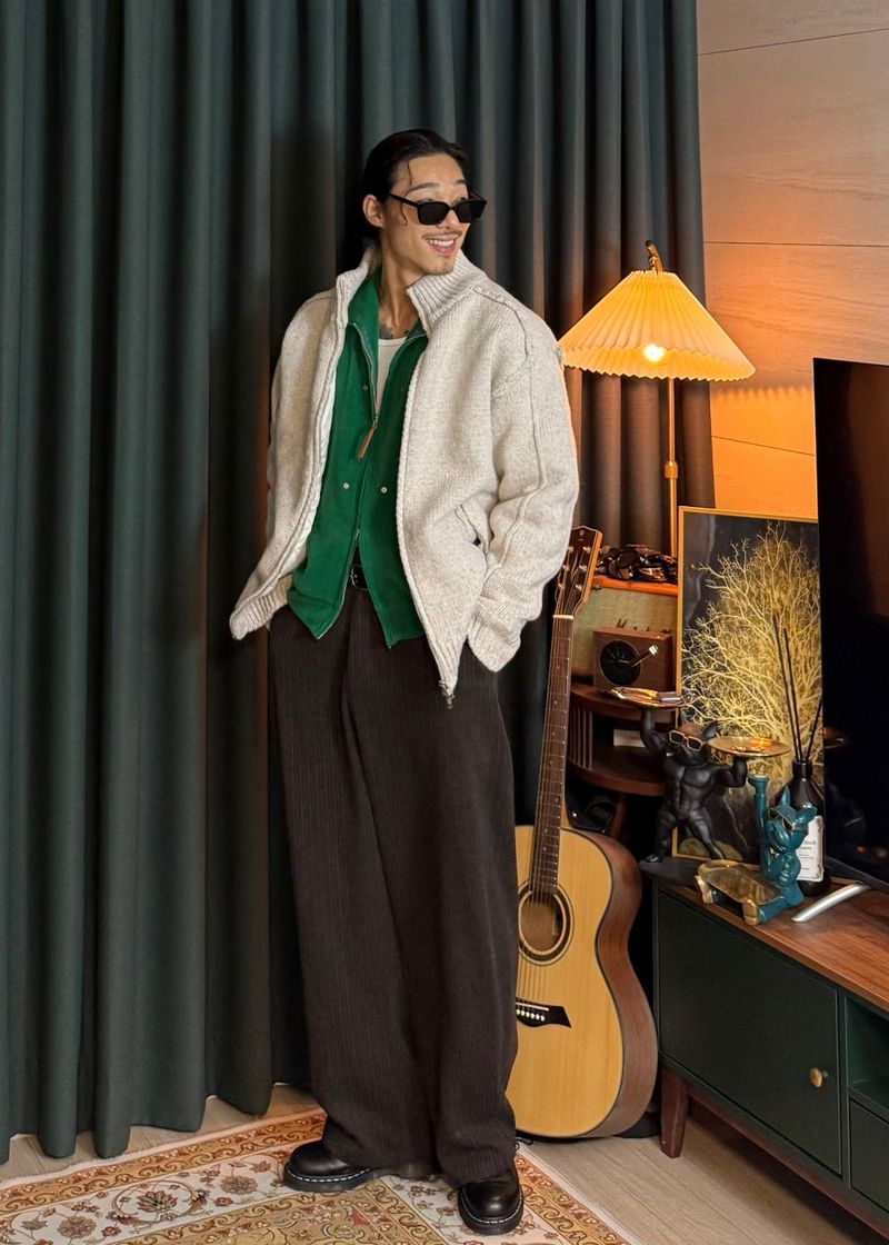 Winter Wave Stripe Slacks 2COLOR