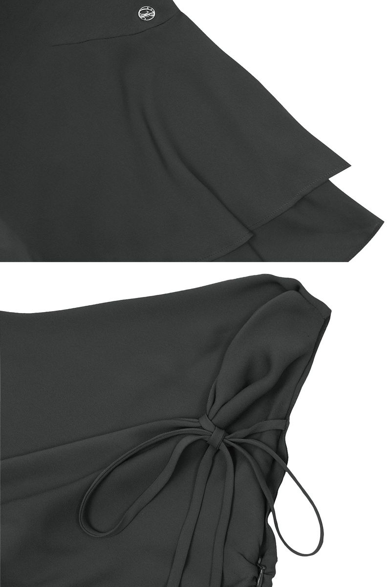 LILY FRILL DRESS charcoal