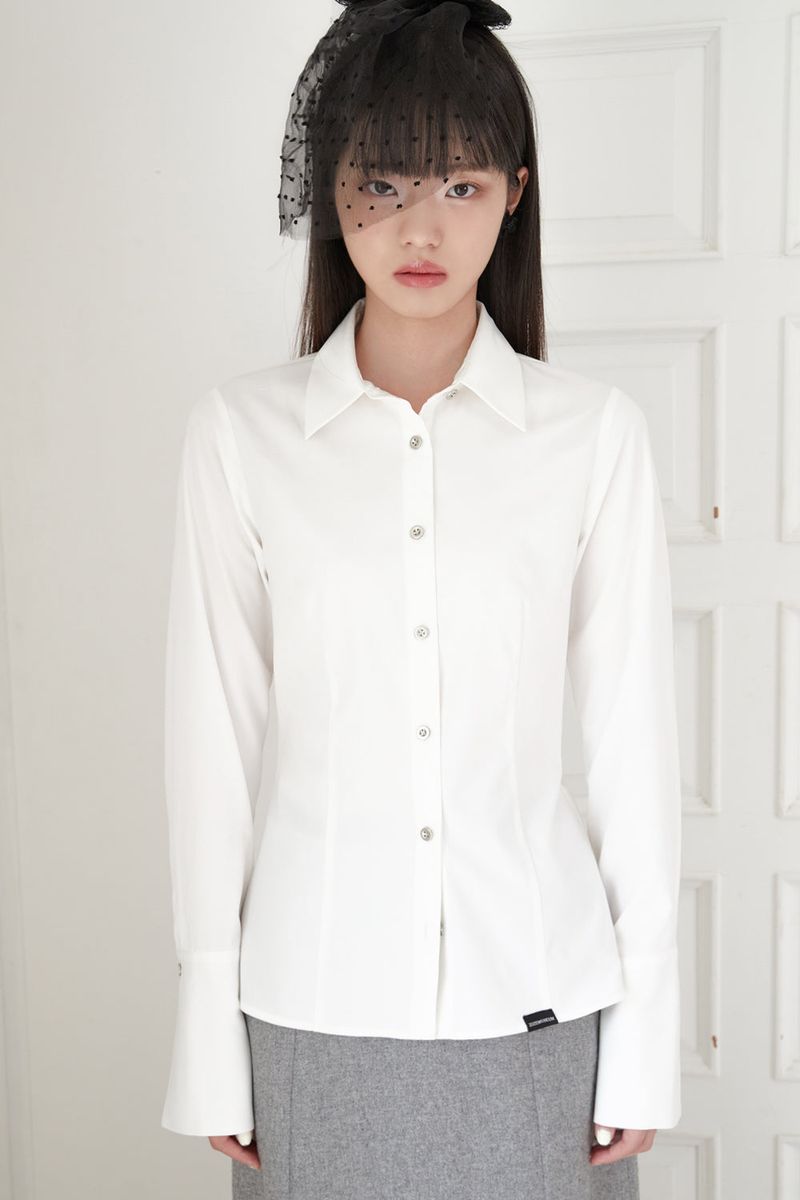SLIM LINE CUFFS SHIRTS (WHITE)