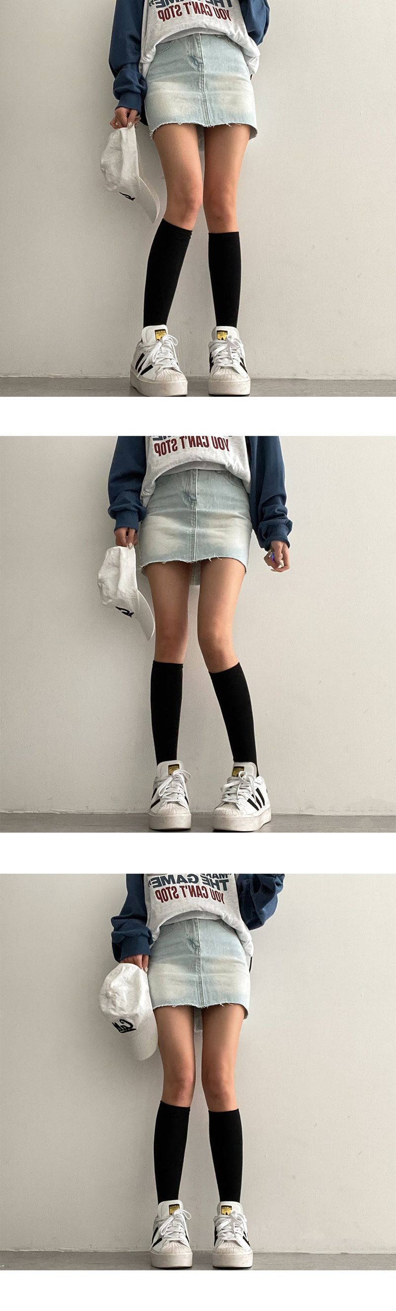 Darty Washing Cutting Denim Miniskirt