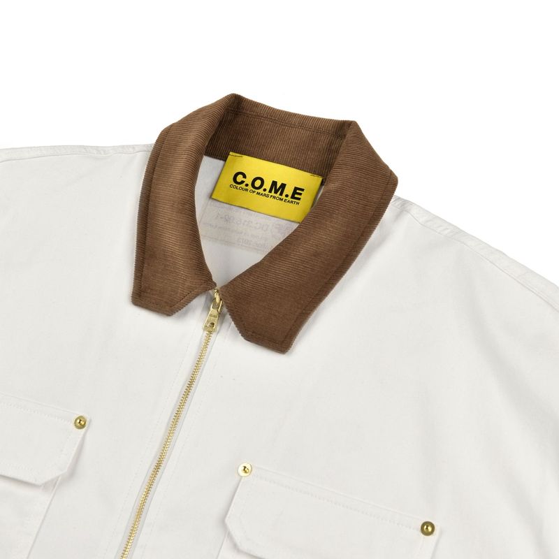[UNISEX] C.O.M.E Mechanic Short Sleeve Work Jacket (White)