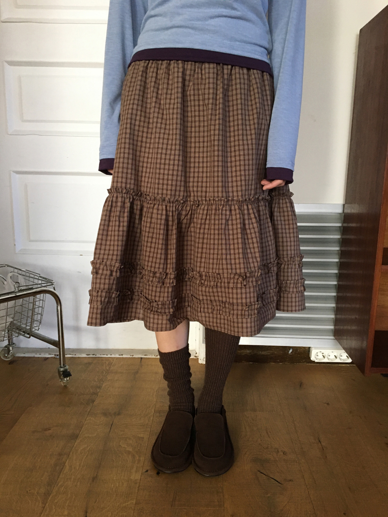 DUGGY（ダギー）の「Vienna check frill skirt (2color)（Skirts）」