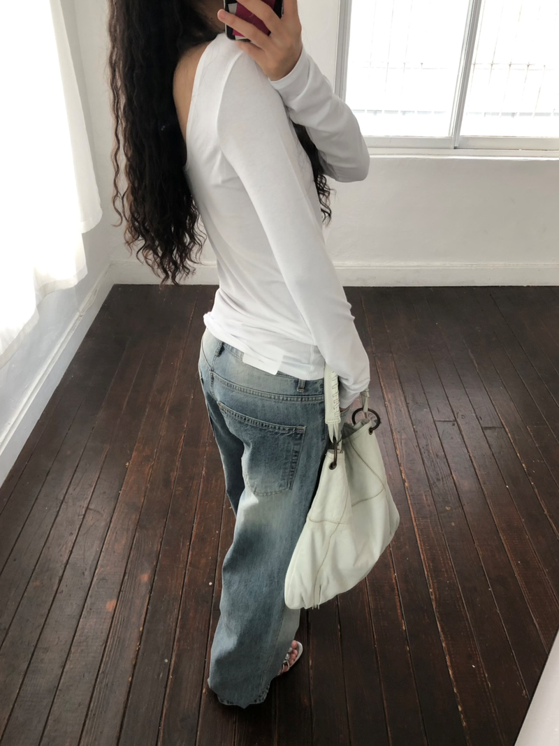 Rusty straight denim [Light blue]