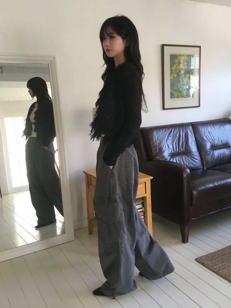 Heart Washed Cargo Pants