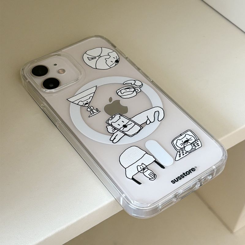 [MagSafe phone case] Distorted cat phone case