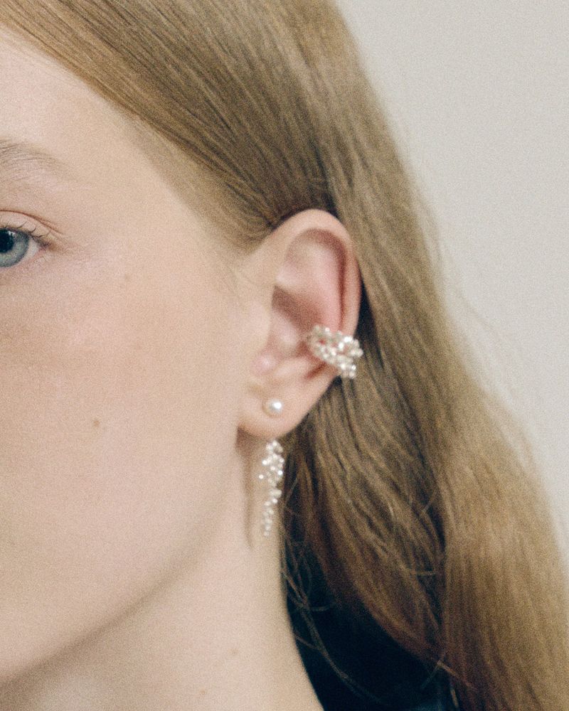 white fruits earing + earcuff