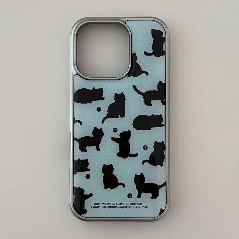 your emotions(ユアーイモーション)の「beloved cat silver frame case (blue dot)(Smartphone Accessories)」