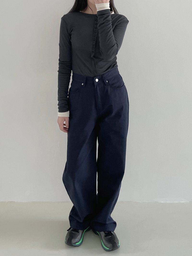 Fake button sleeve T