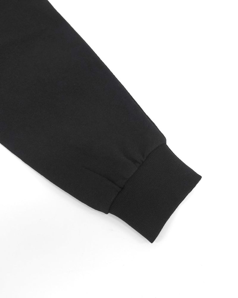 Studded One-shoulder Sweatshirt Black