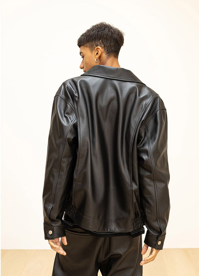 LAMSKIN OVERFIT BOMBER JACKET