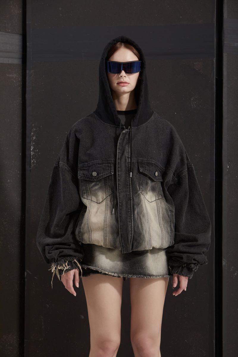 COVER DENIM JACKET -BLACK