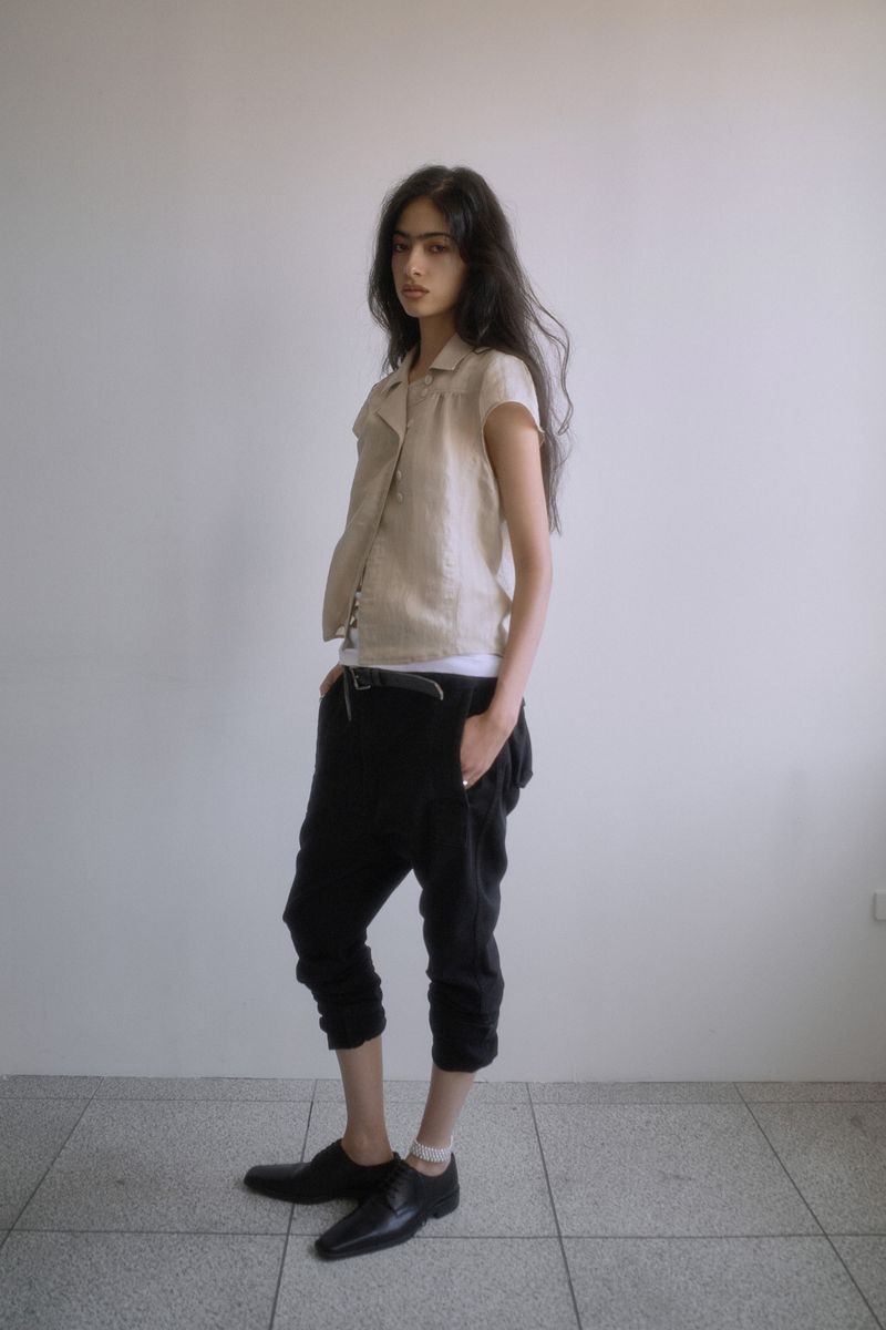 26SS★ WRAP BUTTON CAP SLEEVE BLOUSE