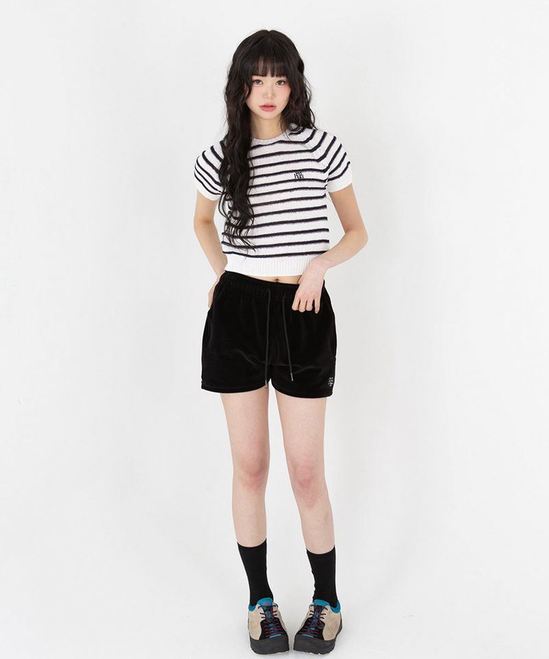 BOUCLE STRIPE RAGLAN HALF KNIT [3color]