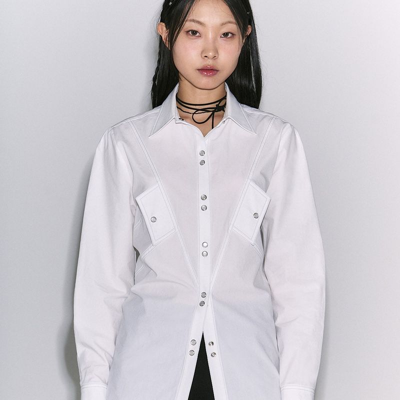 GYEOL（ギョル）の「 Two Pocket Western Shirt [white]（Tops）」