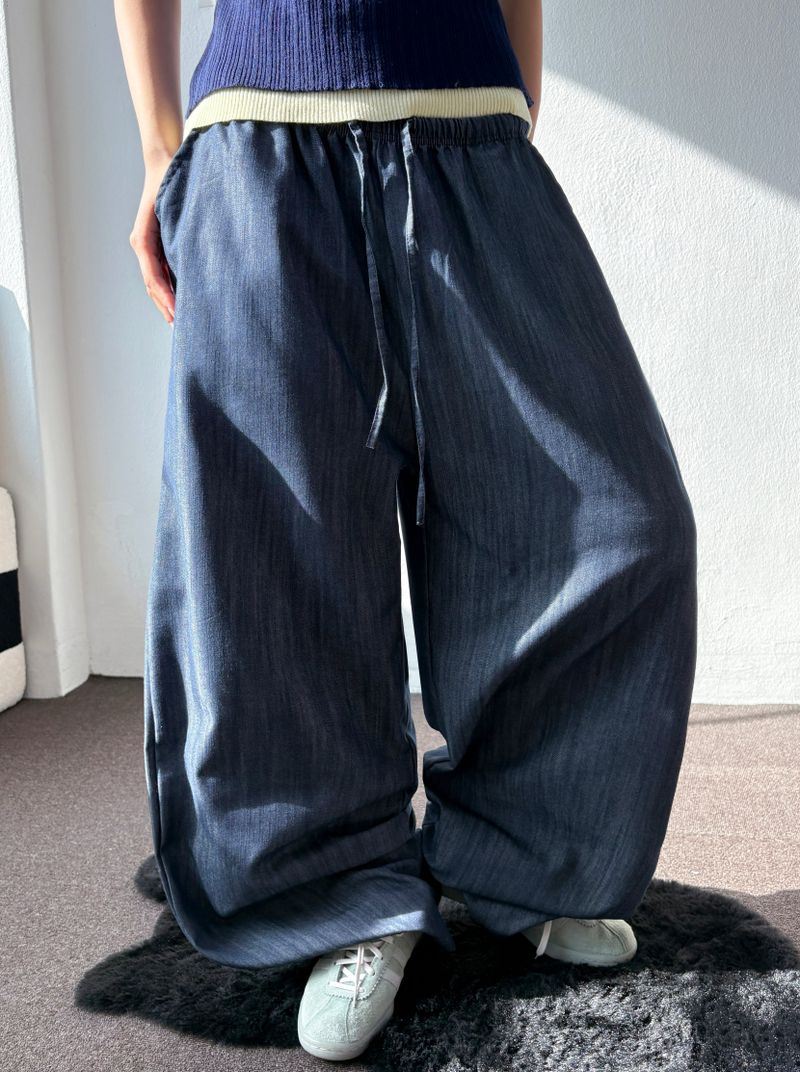 Formi Basic Wide Banding Semi-Balloon Pants 2color