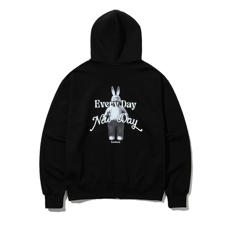 3D EVERY DAY RABBIT HOODIE ZIP-UP