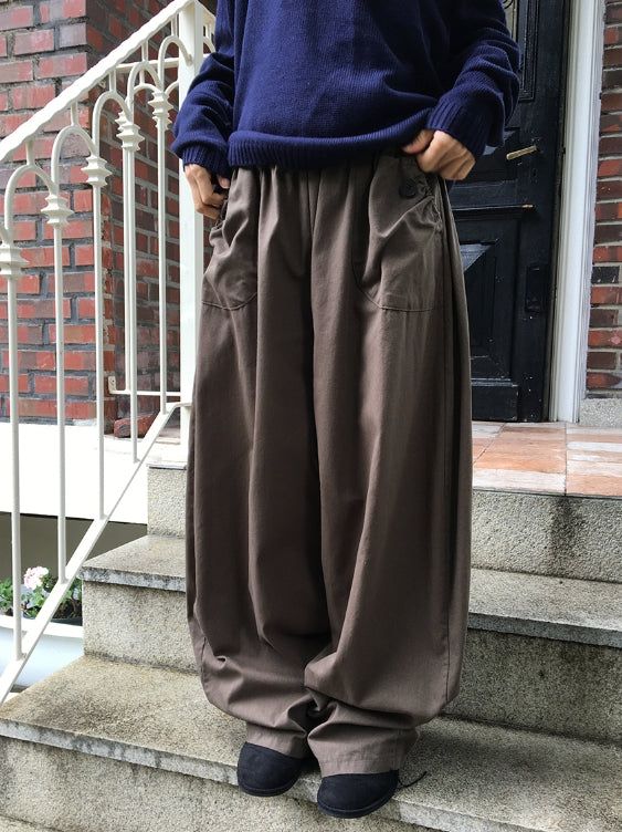 26FW★ [BAONHAUS] Poiden Balloon Banding Wide Pants
