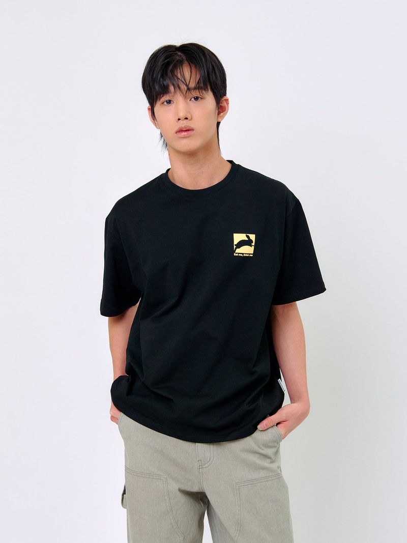 TEMPUSSTUDIO（テンプススタジオ）の「ラビットTシャツ_ブラック/イエロー（トップス）」
