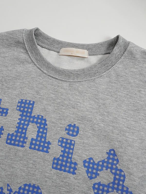 Checker Heart Overfit Sweatshirt
