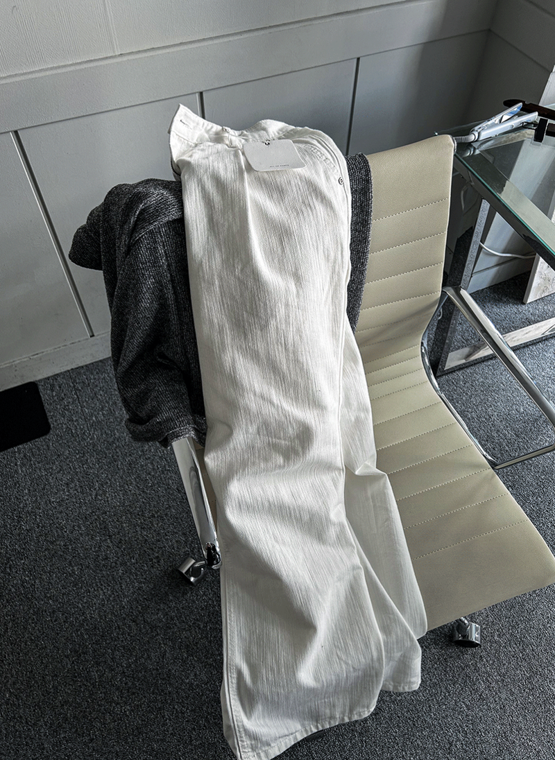 slob white wide denim pants