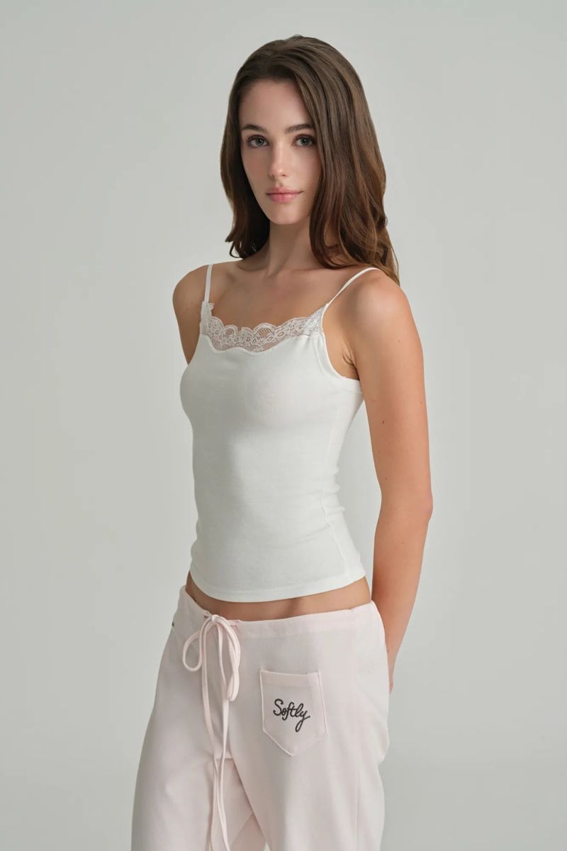 Swan lace sleeveless, White