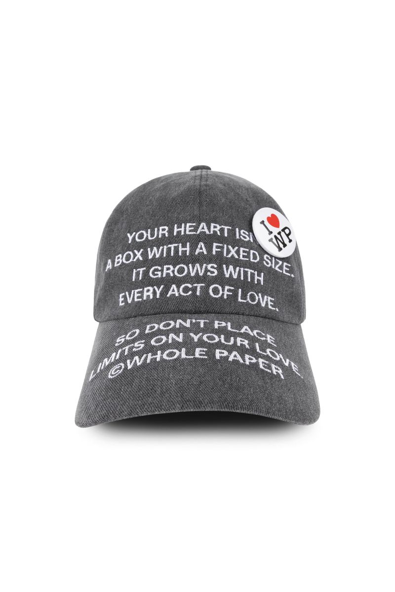 TEXT BALL CAP (CHARCOAL)