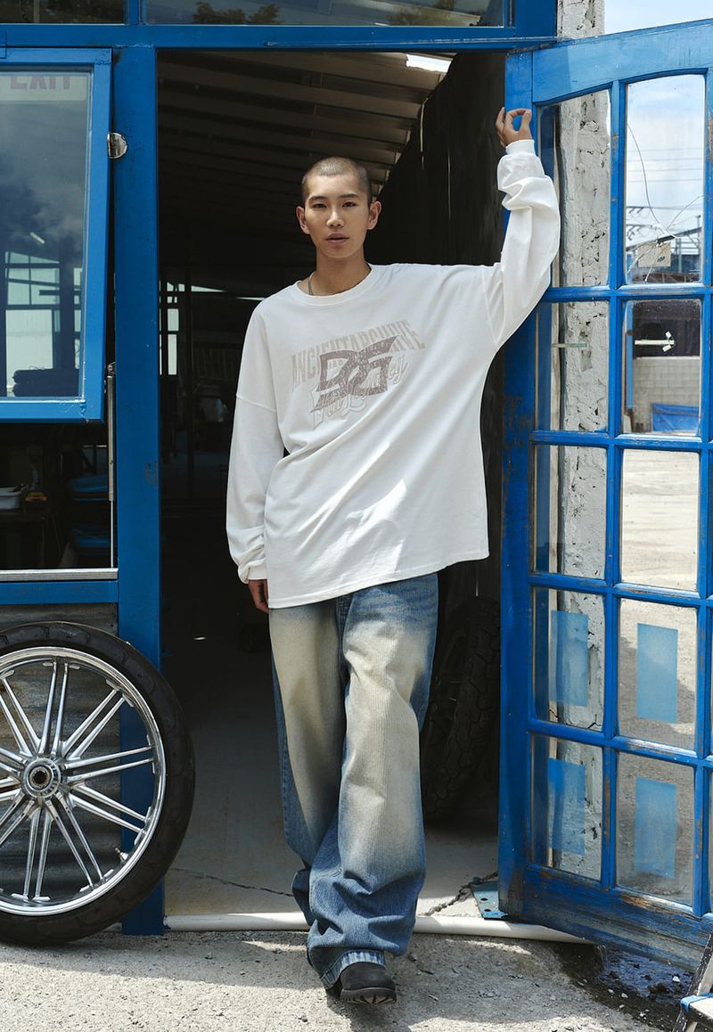 GUBIN（グビン）の「DIRTY PRINT PATCH LONG SLEEVE - IVORY（Tops）」
