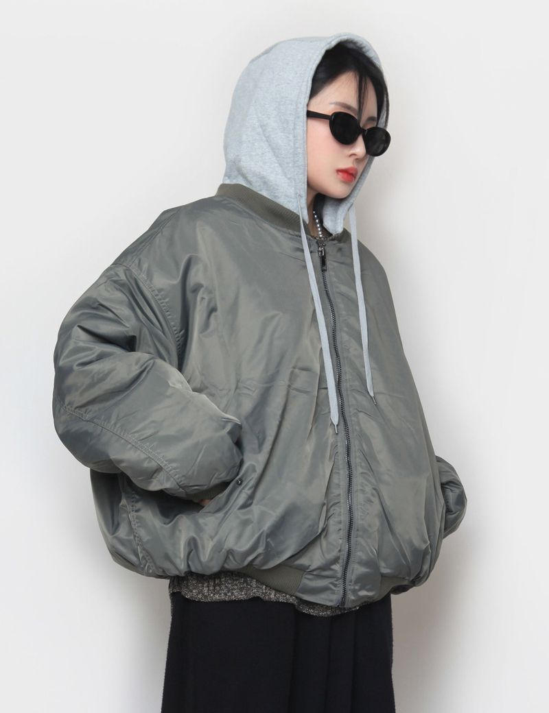 Hooded aerial jumper padding