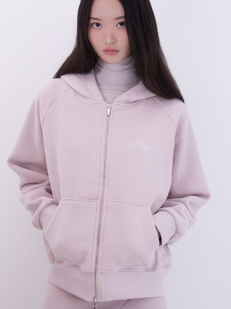 Raglan 2way Hood Zip-up (PINK)